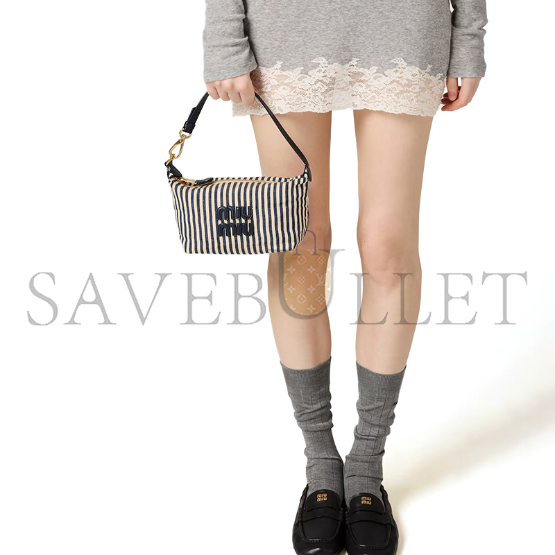 MIU MIU JACQUARD FABRIC POUCH WITH LOGO 5NE841 (18.5*14*10cm)